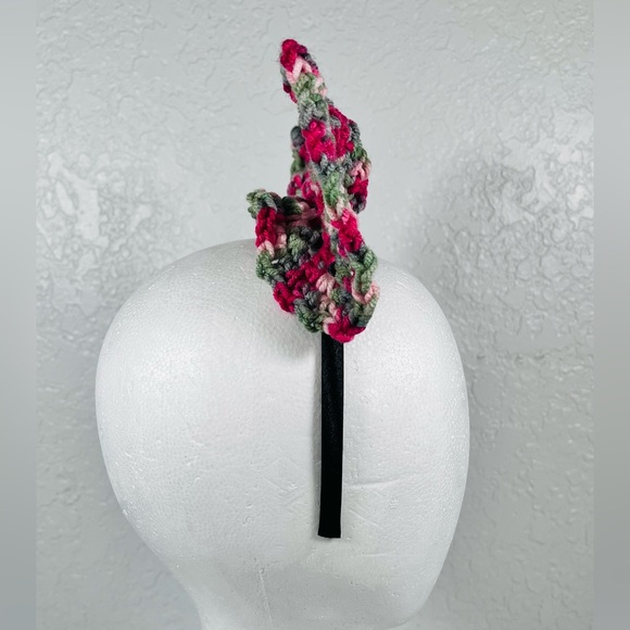 Crochet Bow Headband Multi Color Pink - Picture 2 of 4